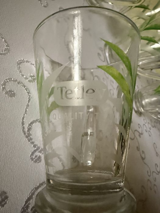 Szklanki Tetley Quality Tea 200 ml Oryginalne 6szt z zielonym motywem