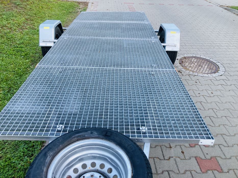 Przyczepa platforma płaska laweta ocynk 4m długa ALKO