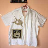 Кастомна рубашка овершот y2k skate rap opium