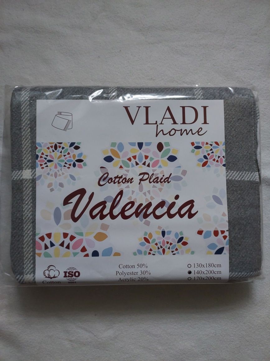 Новый бавовняний хлопковый плед покрывало одеяло Vladi Валенсия