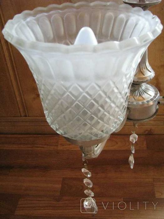 Люстра СССР с хрустальными подвесками. Как новая