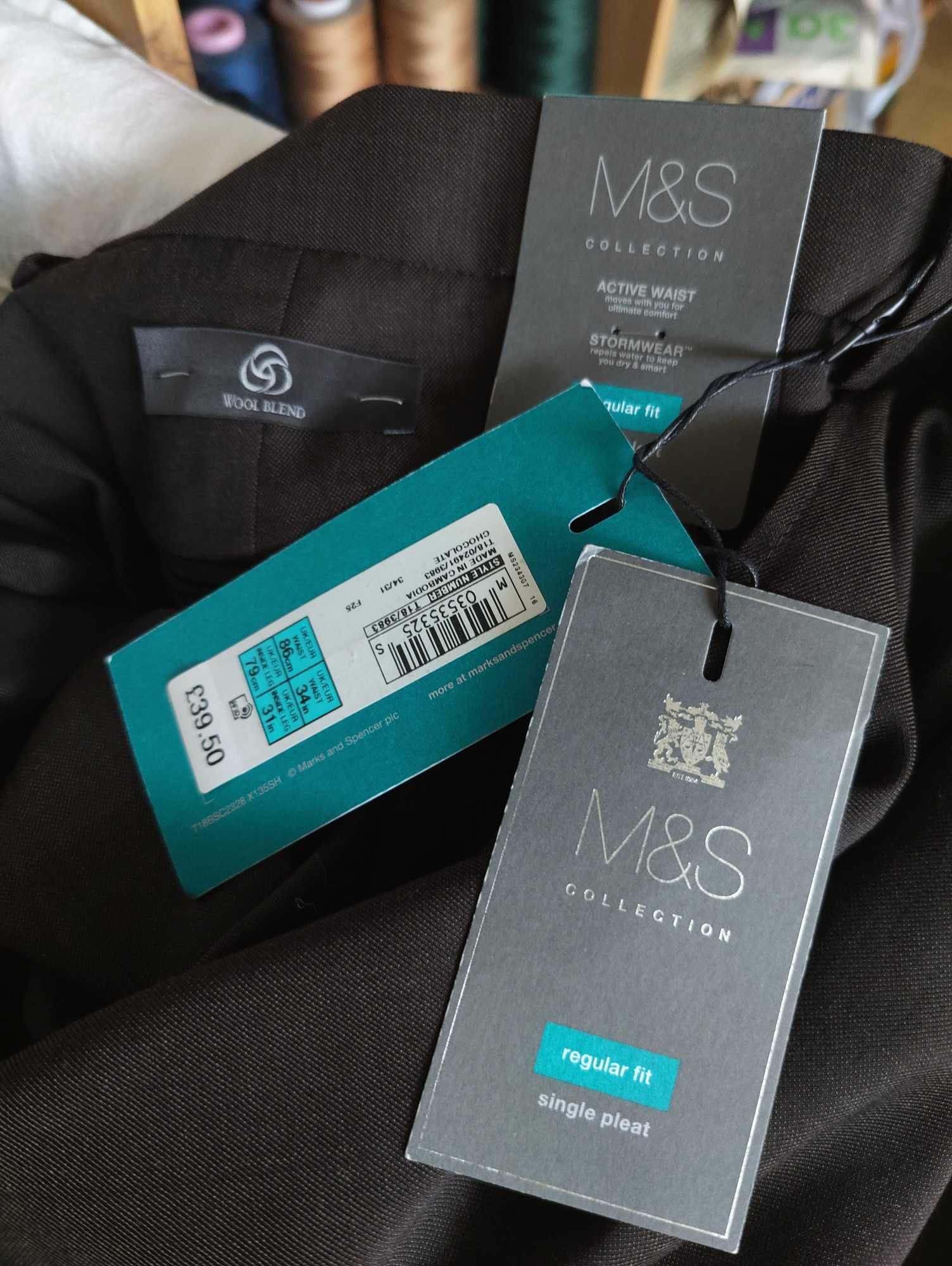 Джинсы брюки Marks&Spencer wool trousers (United Kingdom) w34.