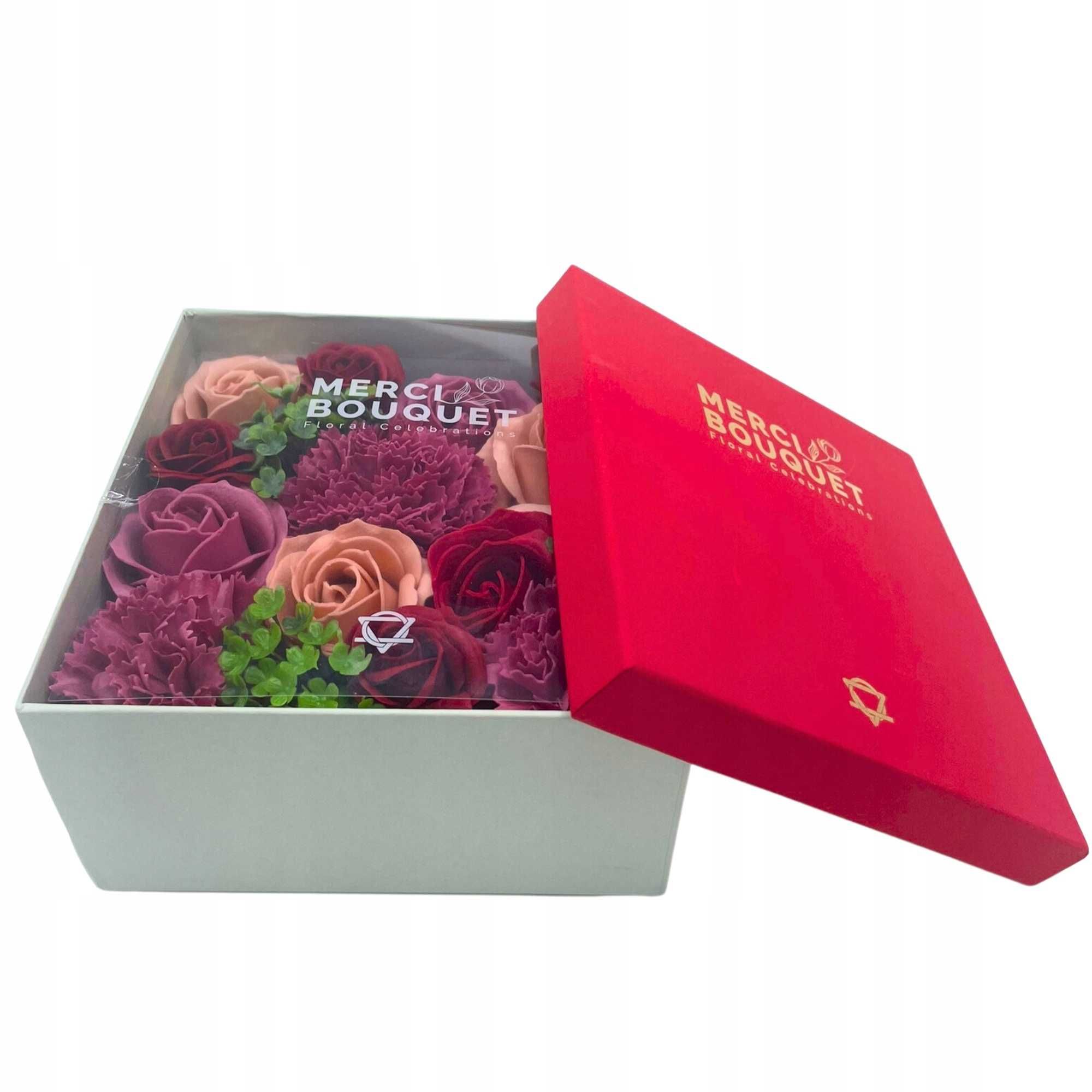 Kwadratowy Mydlany Flower Box - Vintage_Prezent