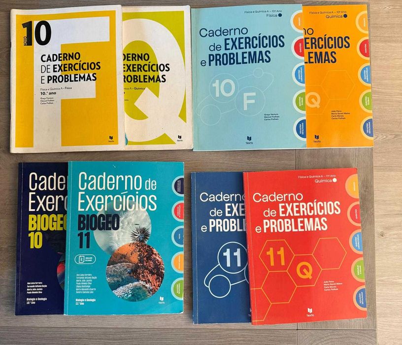 Cadernos de atividades e exames IAVE 10º e 11º ano, FQ, MAT E BG