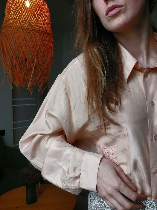 Шовкова блуза натуральний шовк, вінтажна блуза