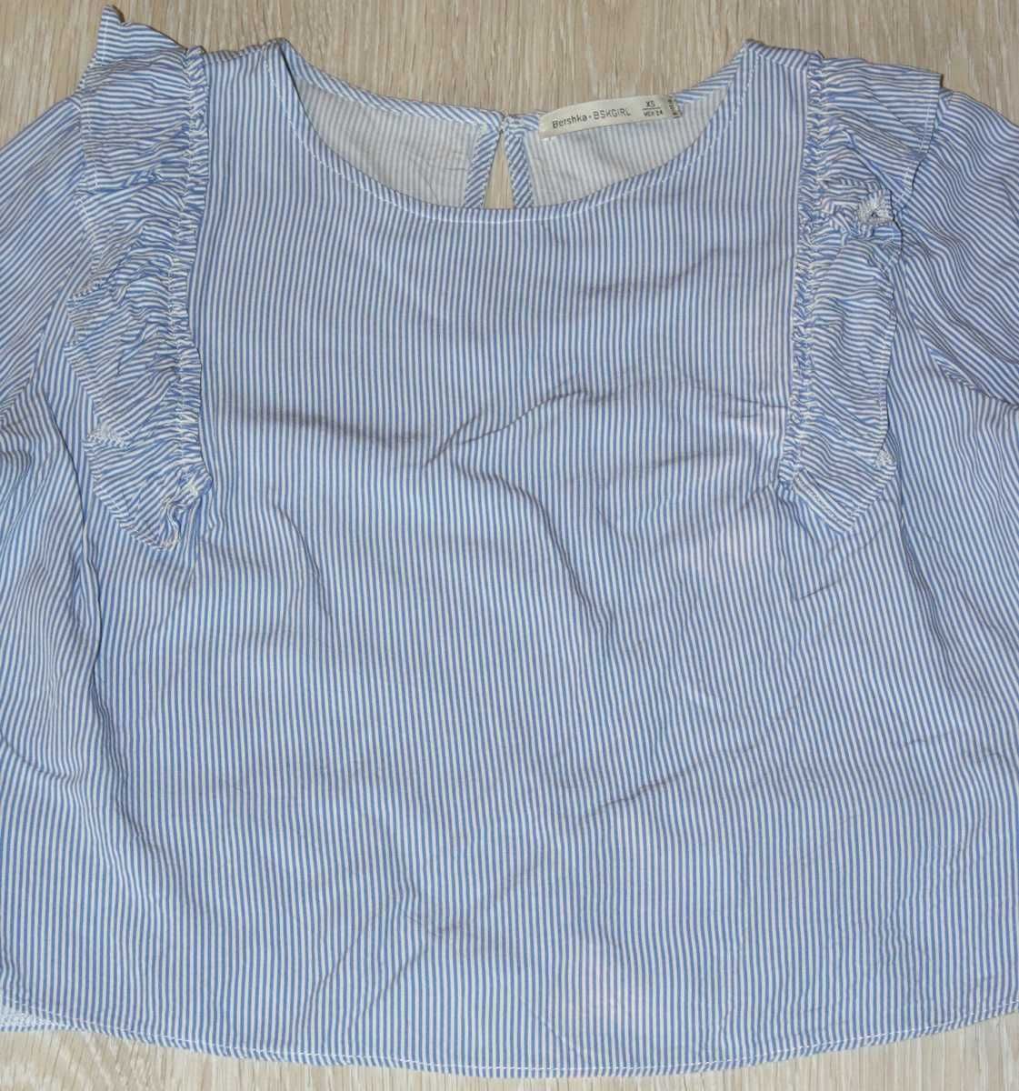 2w1 bluzka dziewczęca H&M Bershka 158/164 XS koty paski falbany zestaw