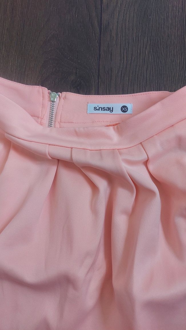 Spódniczka rozkloszowana neonowa pomarańczowa xs sinsay