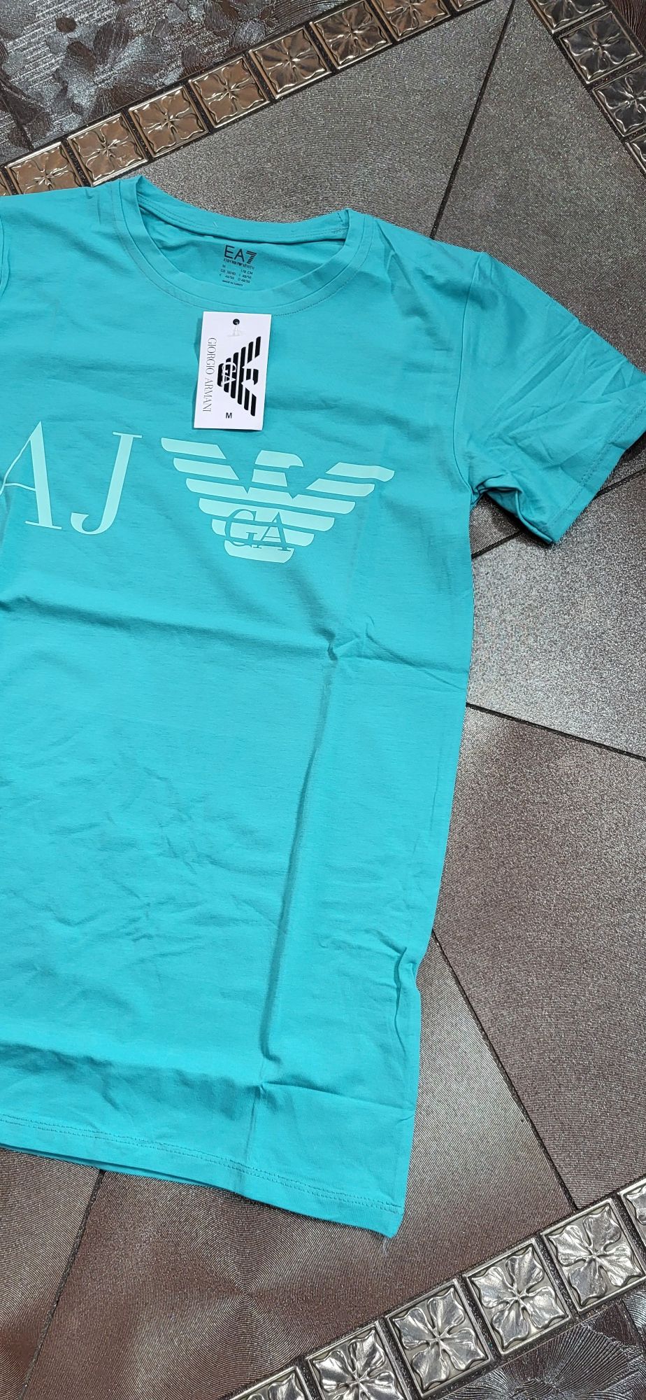 Morska koszulka męska t-shirt bawełna premium armani M