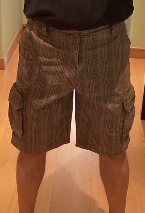 Calções Streetwear castanhos/xadrez da Stand Up