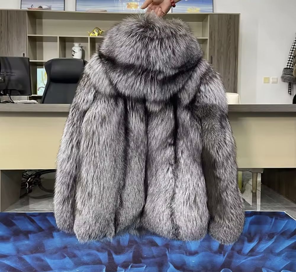 Kontantto futro ze srebrnych lisow xs-3xl