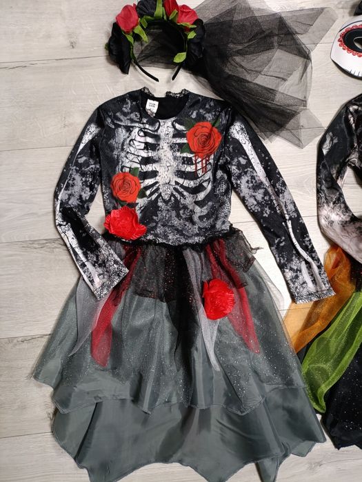 Круті карнавальні костюми скелет дівчинка 7-8 р. Хеллоуїн Halloween