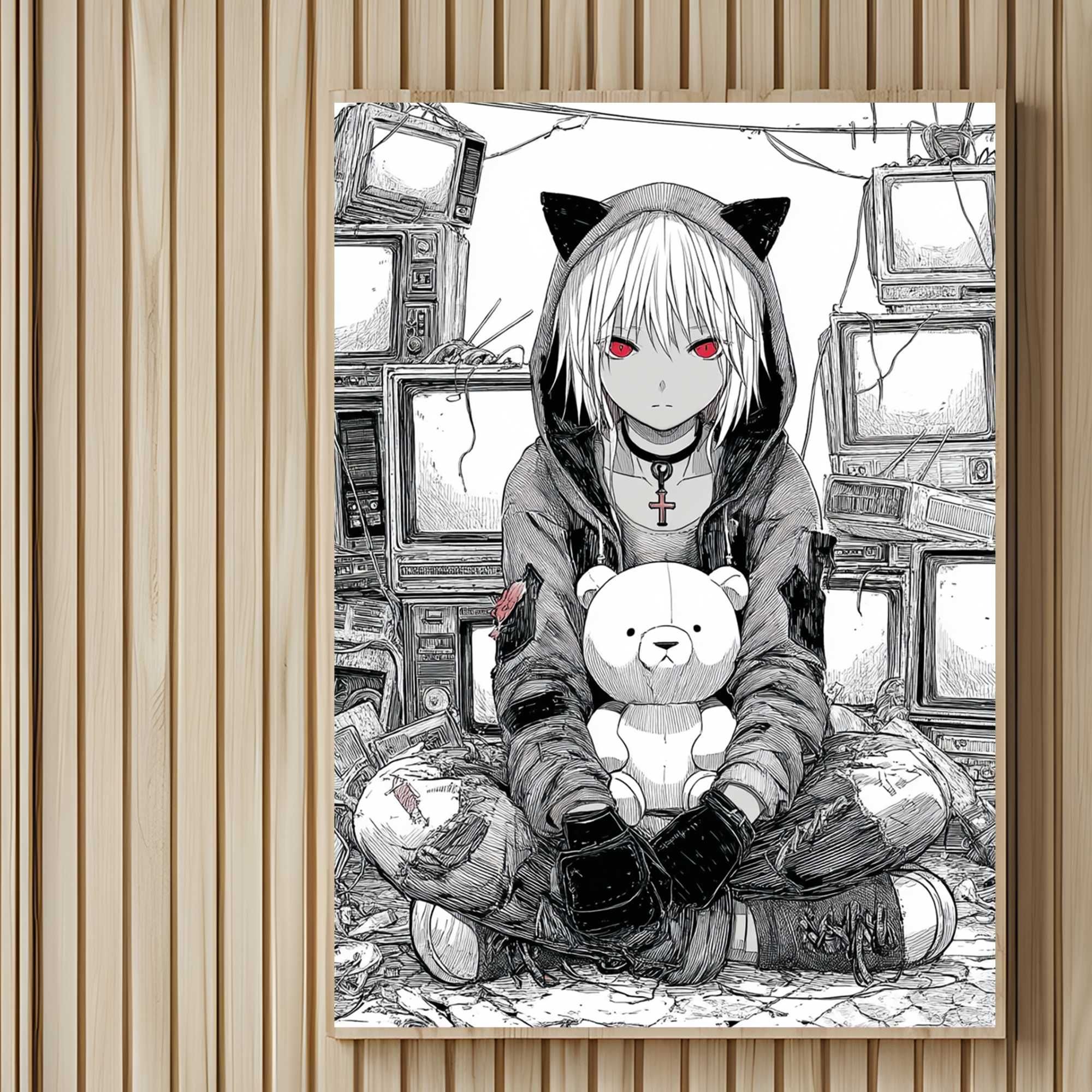 plakat anime manga japoński styl, plakat postać anime styl manga
