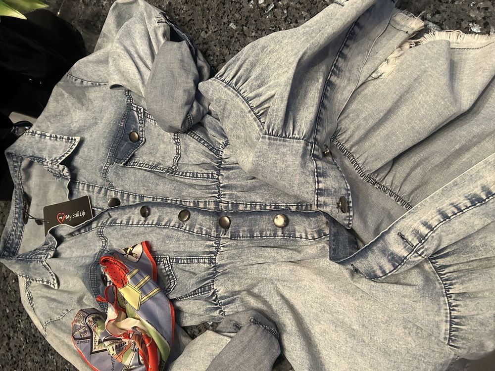 Świetna sukienka jeans My Still z apaszką. r.M/L