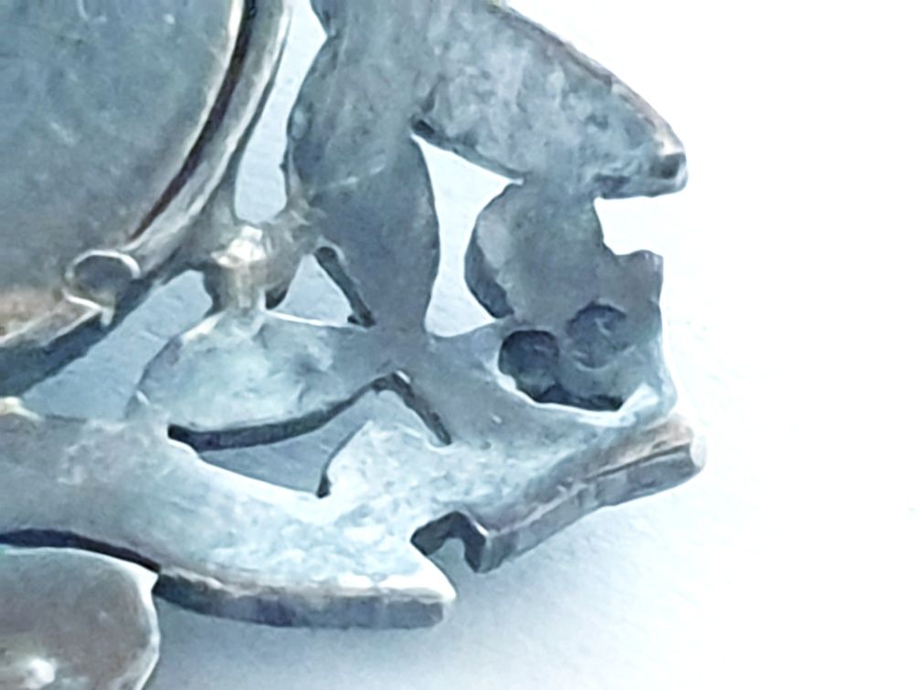 Antiga pregadeiras em prata portuguesa com onix e marcasites