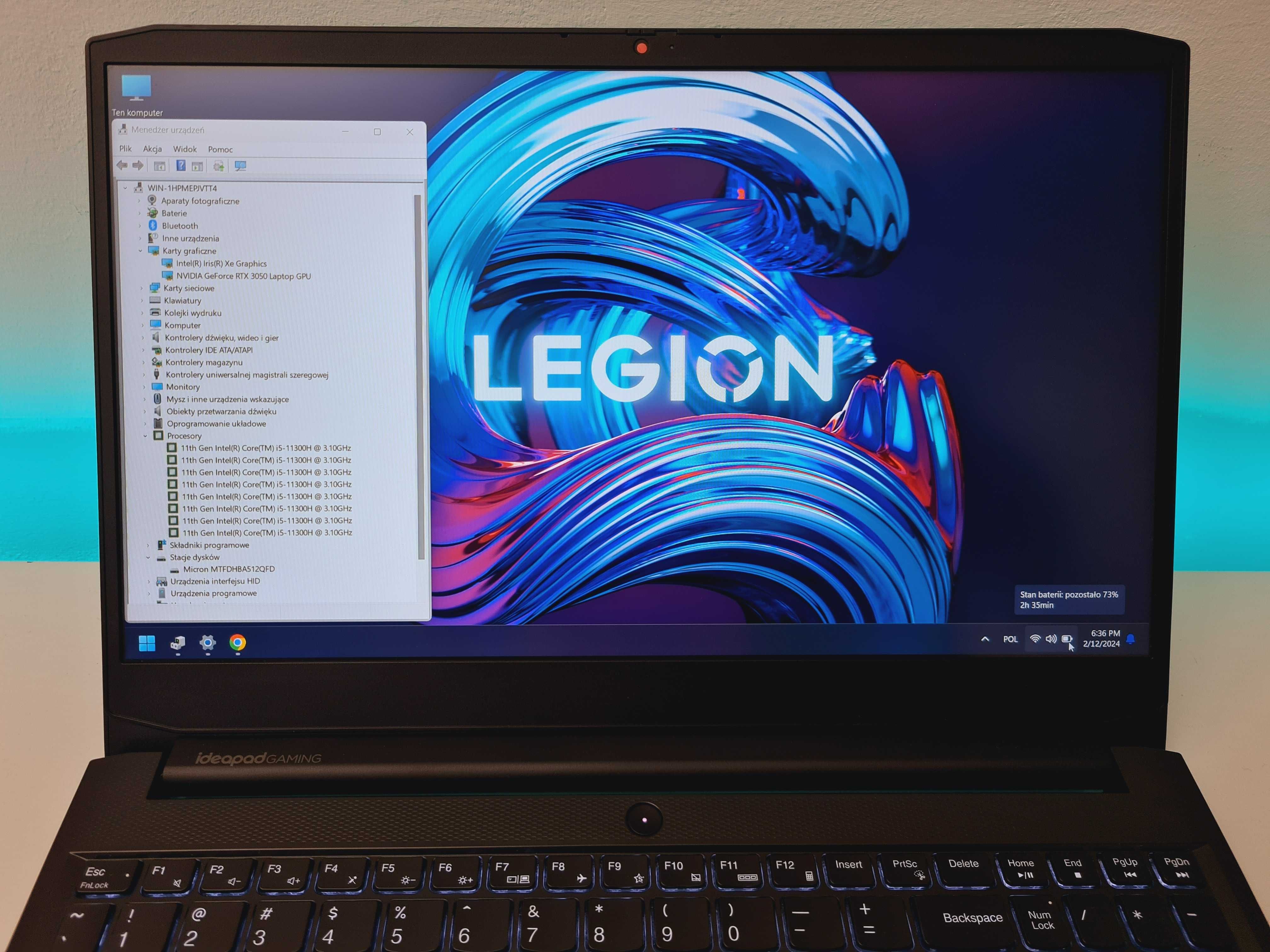 Laptop Gamingowy Lenovo i5, 16gb, RTX 3050, SSD, win 11 do GIER E90 $