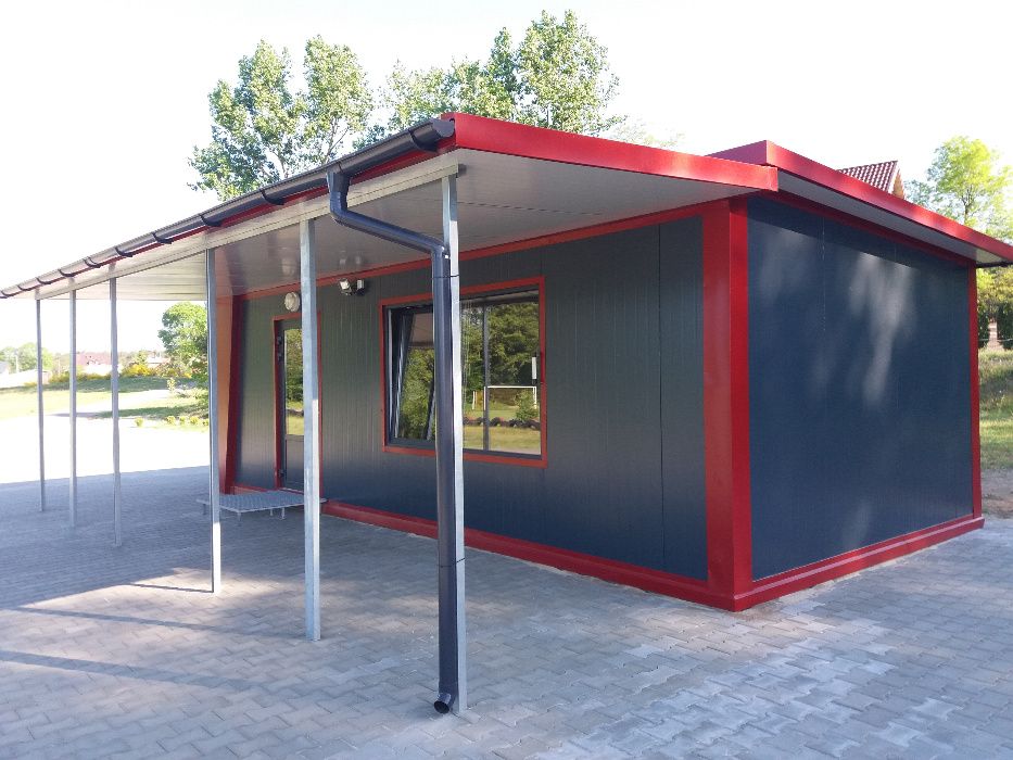 garaże, domki letniskowe, pawilony handlowe, kioski z płyty warstwowej