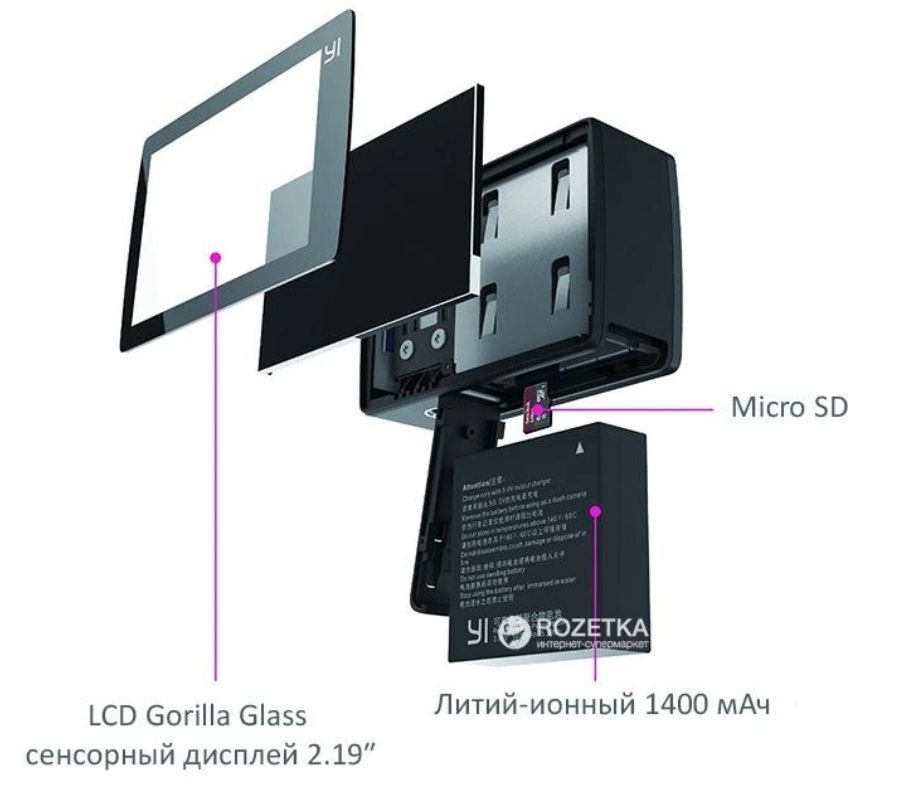 Видеокамера action camera Xiaomi Yi 4K YAS 1616 INT