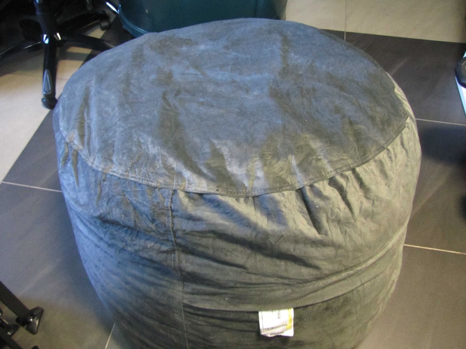 Pufa worek do siedzenia z pianki szary Sofa Sack welurowy