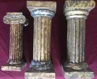 Colunas Pedestal decoração estilo antigo revestida folha de ouro prata