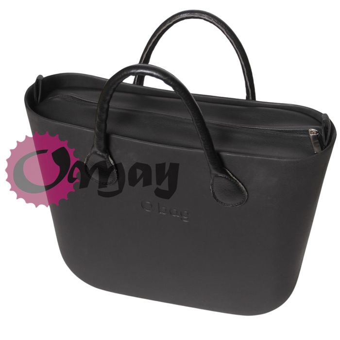 CZARNY organizer OBAG STANDARD ekoskóra czarna 2 kieszenie wkład OMAY