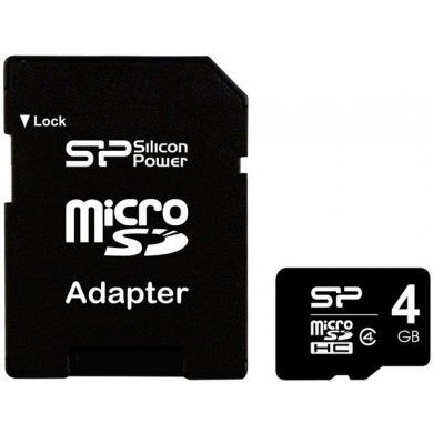 ОРИГИНАЛЬНАЯ SP- mikro SD- КАРТА ПАМЯТИ  4gb 10 кл-са с адап-ром, своя