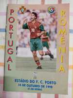 Programa de jogo Portugal Roménia 1998