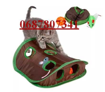 Інтерактивна іграшка-тунель для котів, 9 отворів, 32x32см