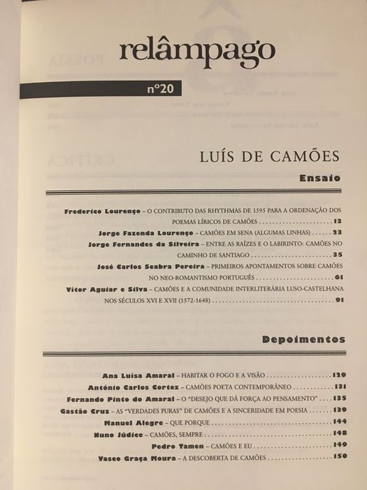 Camões Poeta da Fé/ Camões (Relâmpago)/ Actualidade d´Os Lusíadas