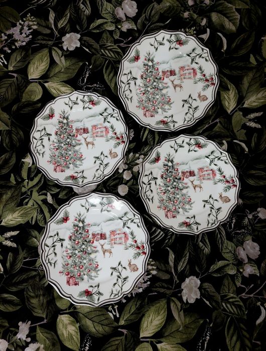 H&M hm home talerze śniadaniowe/deserowe porcelana 4 szt