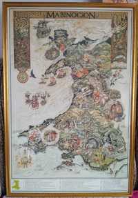 Obraz z mapą Mabinogionu - średniowiecznej sagi walijskiej