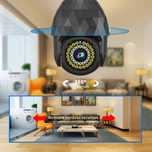 Câmera segurança com 39 luzes, WIFI HD 1080P liga