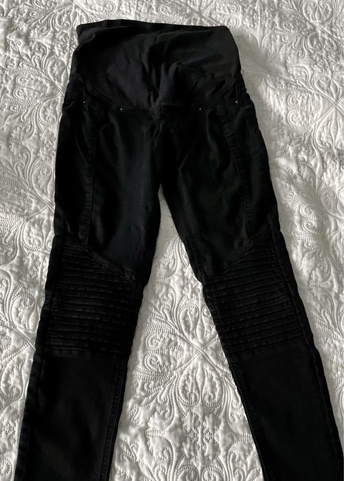 Spodnie jeansy czarne skinny mama r. 34