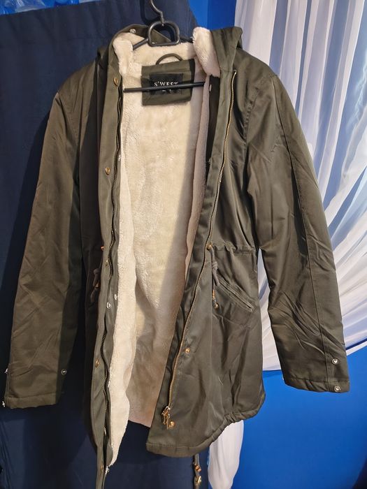 Kurtka zimowa parka ocieplana z kapturem xl/44