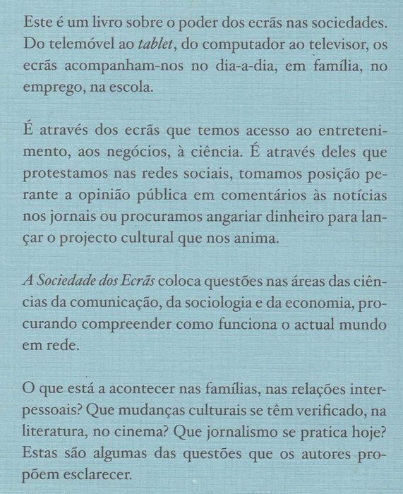 Livro A Sociedade dos Ecrãs de Gustavo Cardoso [Portes Grátis]