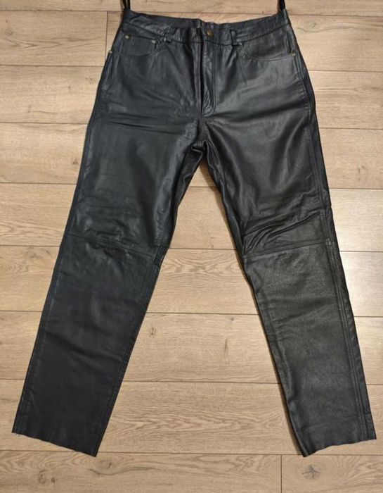 Bally 36 р XL чорні шкіряні штани чоловічі джинси байкерські кожаные
