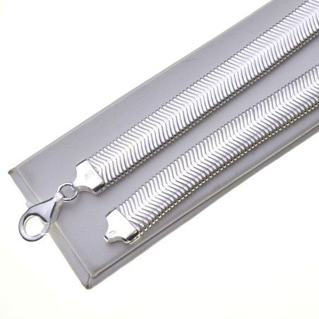 Naszyjnik srebrny szeroka żmijka 45cm 10,5mm Srebro próby 925