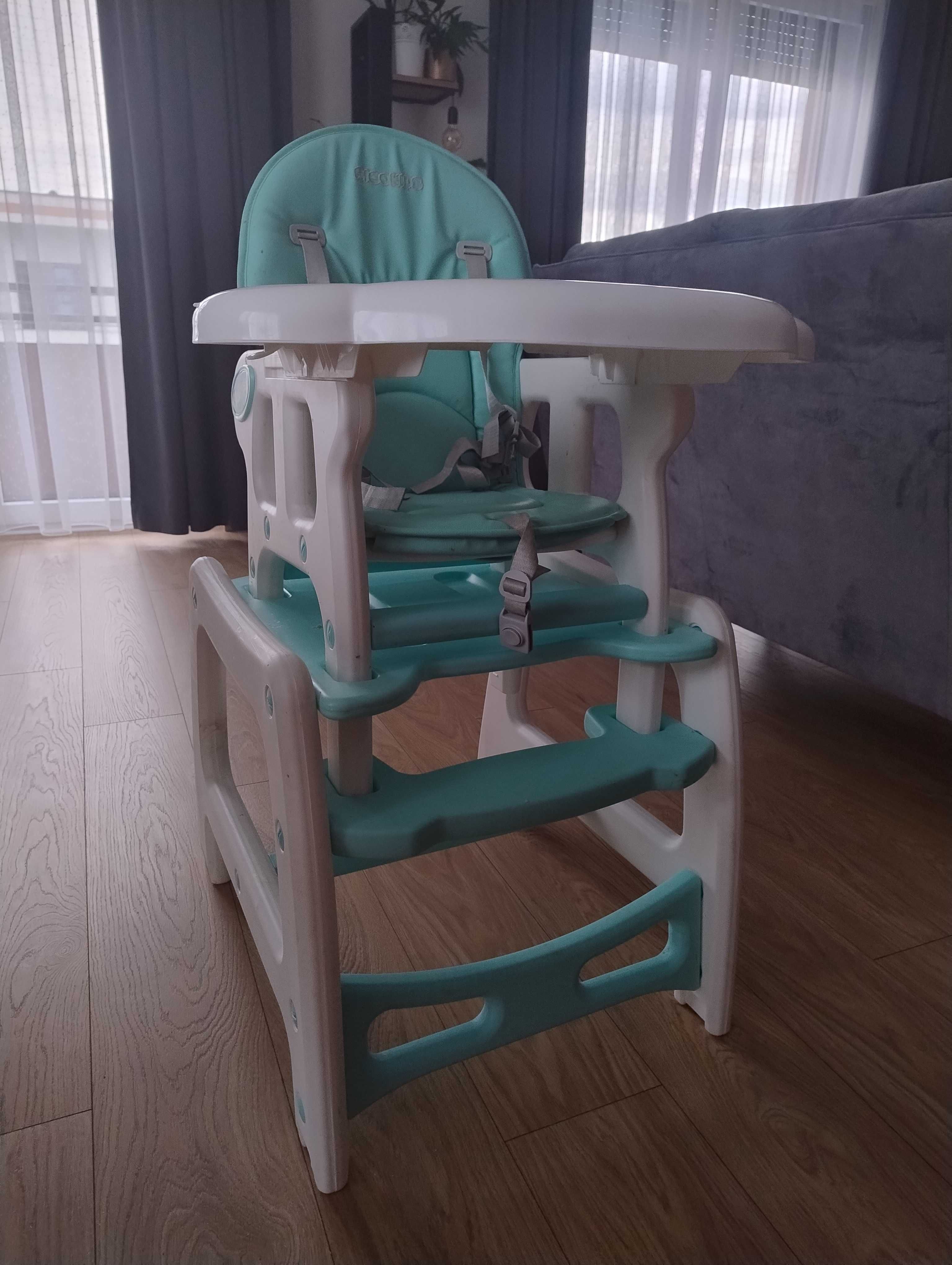 Krzesełko do karmienia ricokids turkusowe 5w1