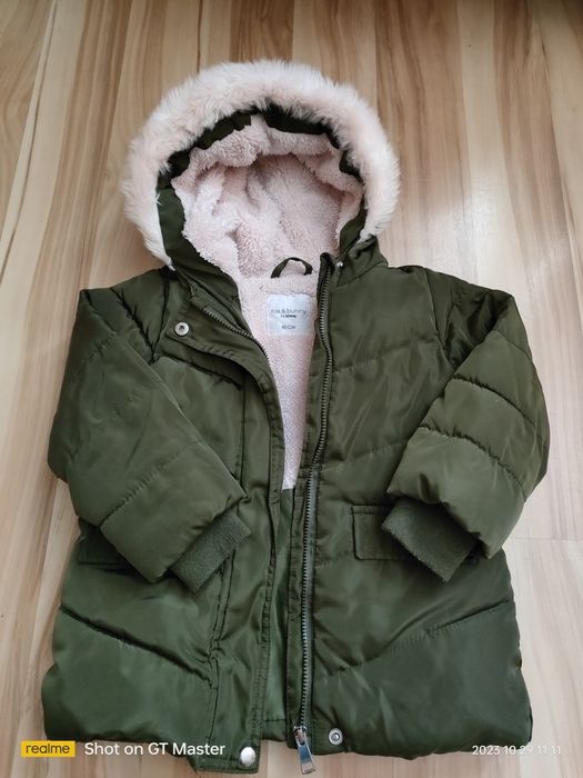 Kurtka zimowa przejściowa Sinsay 80/86 khaki stan bdb