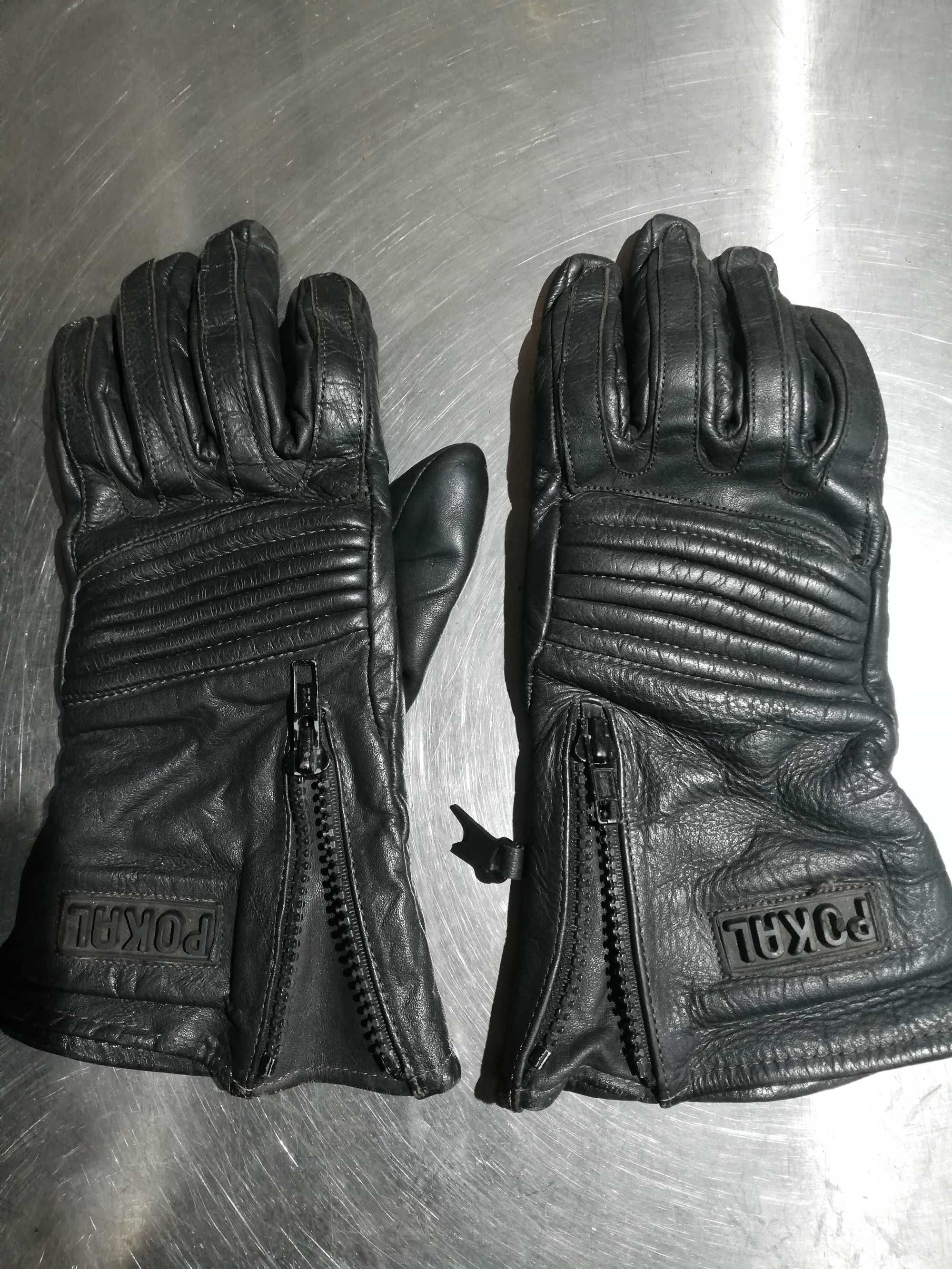 Luvas couro moto Furygan e Pokal tamanho S/8