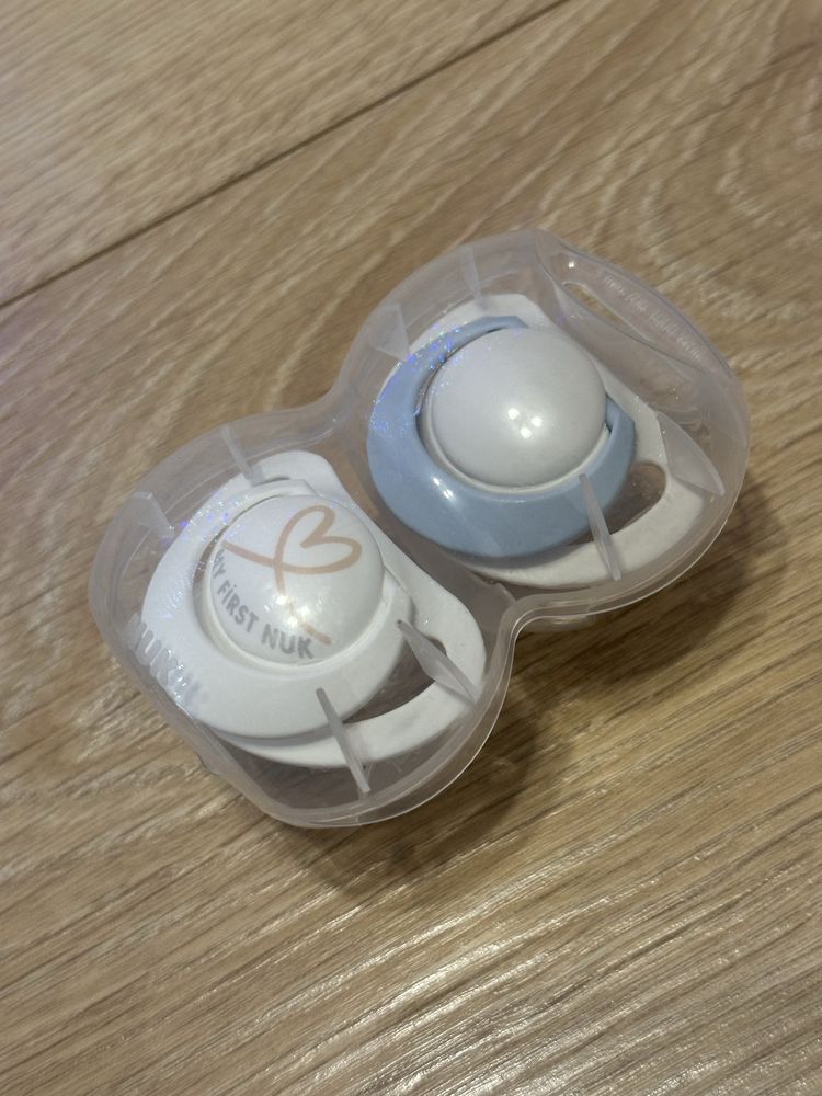 Nuk smoczek 0-6m, niebiesko-biaty, 2 szt.