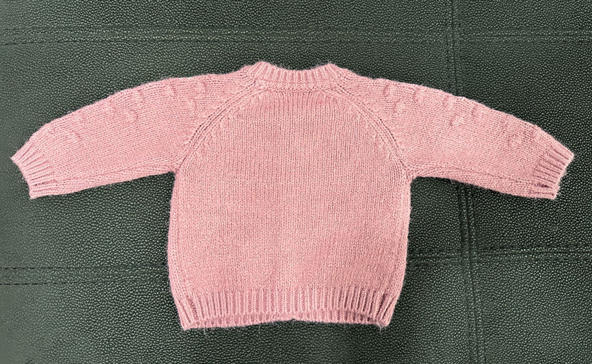 Casaco Malha Rosa Flores 0-3 M