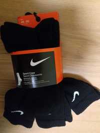 Nike skarpety czarne do pół łydki, jednolite, 3 pak, rozmiar 34-38