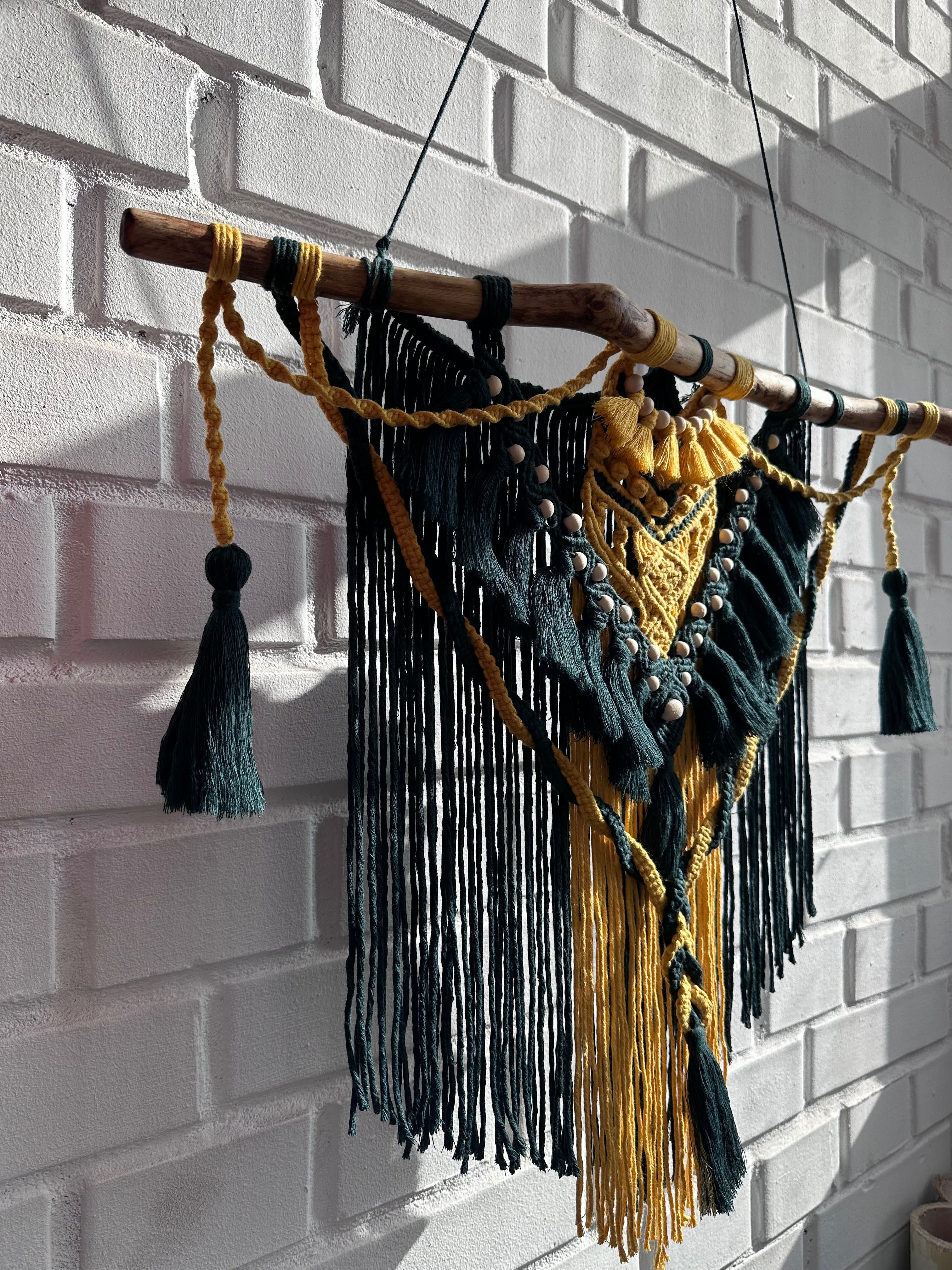 Makrama ścienna Boho | Dekoracja z naturalnych materiałów