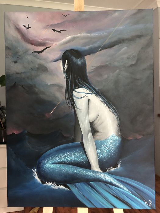 Obraz recznie malowany syrena