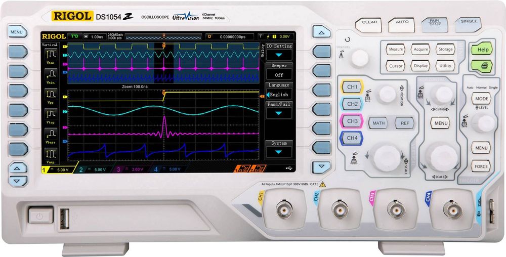 Osciloscópio de 4 canais Rigol DS1054Z com todos extras