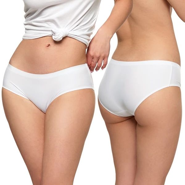 Moraj Szorty Majtki Białe Wykończone Laserowo L