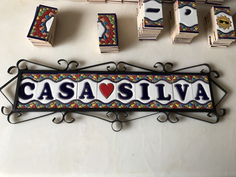 Letras e números em mosaico Gaudi e suportes- NOVO