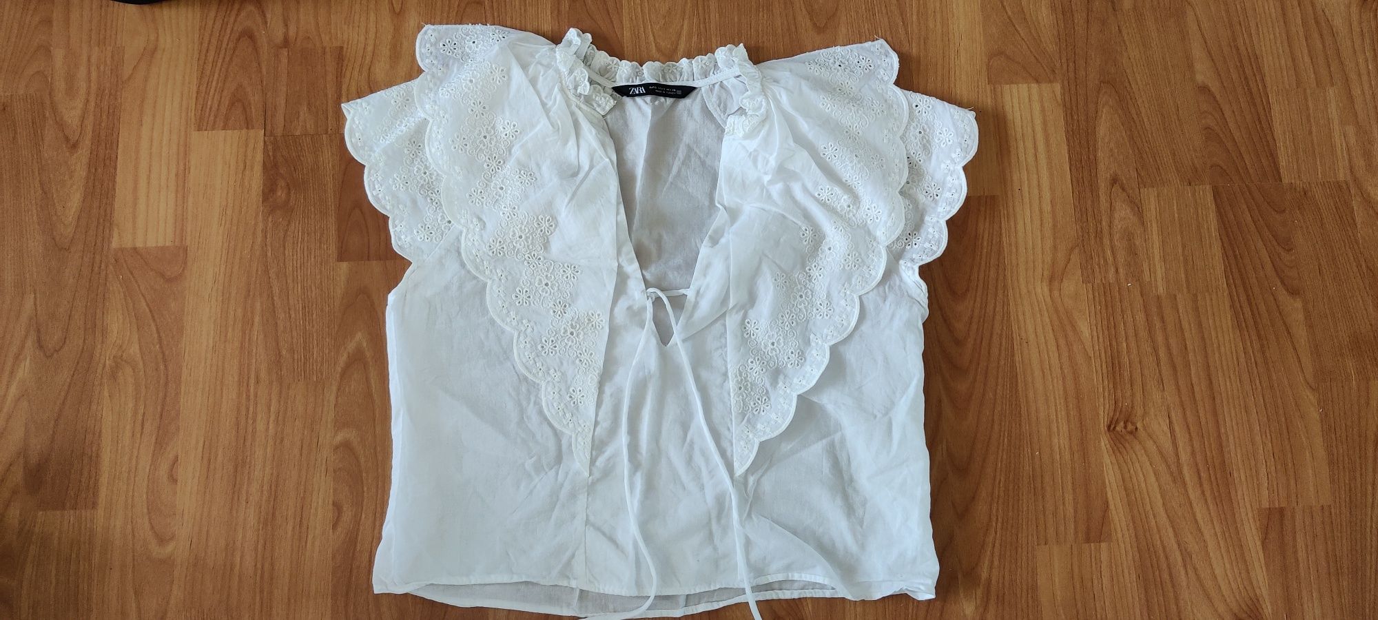Блуза белая Zara бавовняна хлопковая блуза