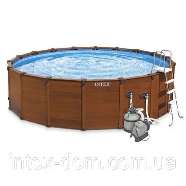 Каркасний басейн Intex Sequoia Spirit Wood-Grain Frame Pool 569*135 см