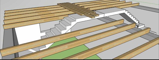Монолитные / бетонные лестницы 3D Визуализация